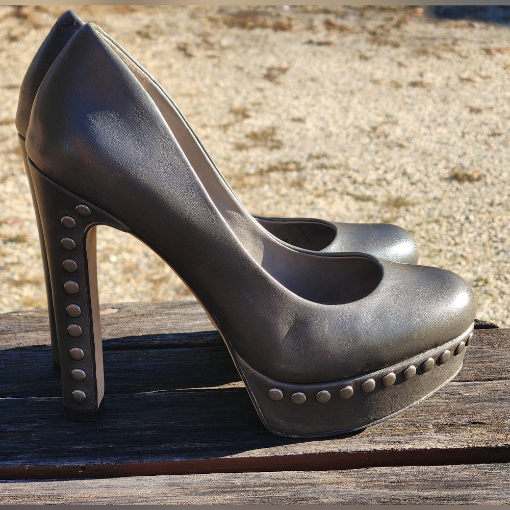 Vince Camuto Jair Charcoal Grey Studded Heels 6.5